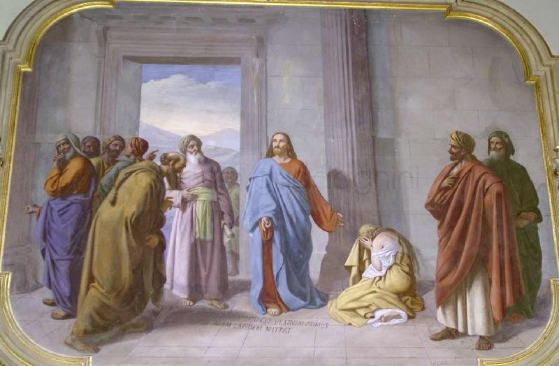 L'adultera - 1886 - affresco - chiesa di San Martino vescovo - Sovere (BG)